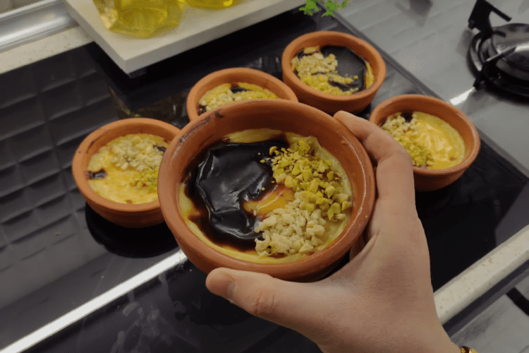 Authentic Turkish baked rice pudding (Sütlaç) with a perfectly caramelized charred top.