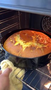 Drizzling a final tablespoon of melted butter over the raw cake batter before placing it in the oven.