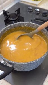 Letting the creamy Turkish soup simmer until it reaches a thick and velvety consistency.