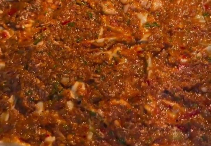 Baking yufka lahmacun in a 200 degree oven on the bottom rack.